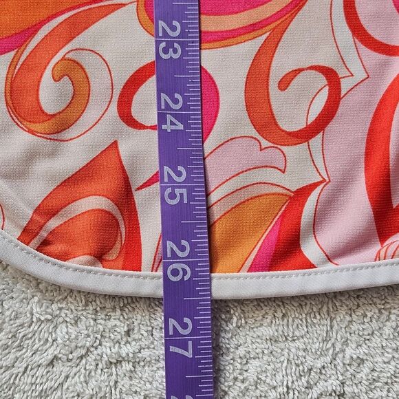 Sam and Jess 70's Vibes Orange & Pink Flower Power Paisley Bell Sleeve Blouse - Picture 11 of 12